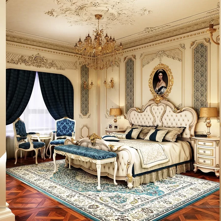 Phòng ngủ cổ điển châu Âu chú trọng chế tác chiếc giường hoàn mỹ