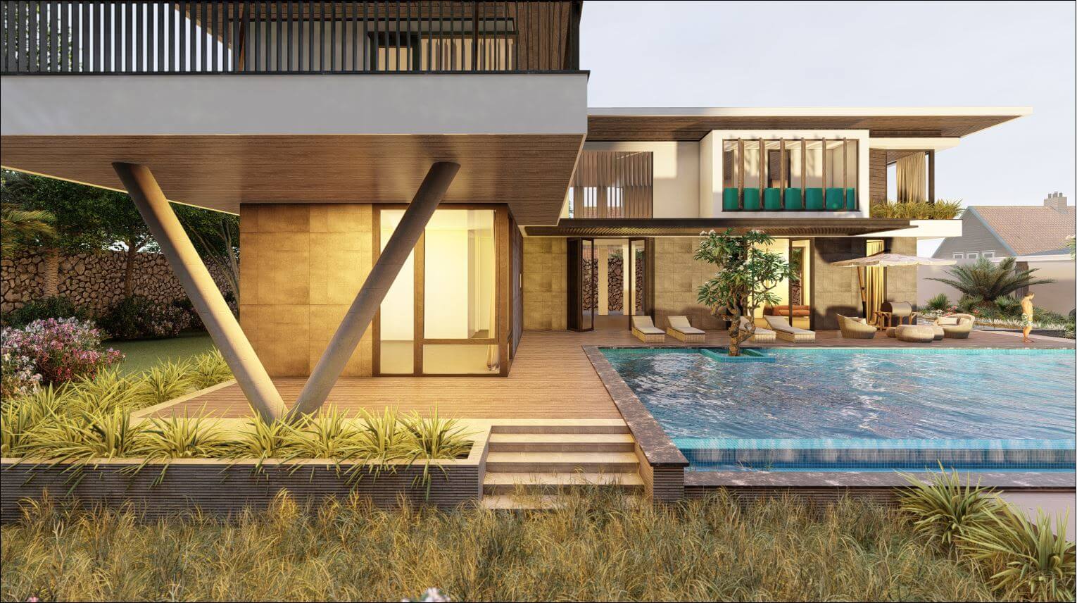 Mẫu villa 2 tầng hiện đại sang trọng dẫn đầu xu hướng 2024