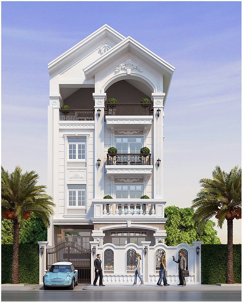 Khối nhà chính diện tích sàn 80m2 có tầng bán hầm 