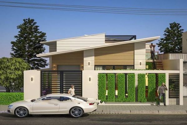 Mẫu nhà ngang dáng mái tôn độc lạ giữa lòng đô thị