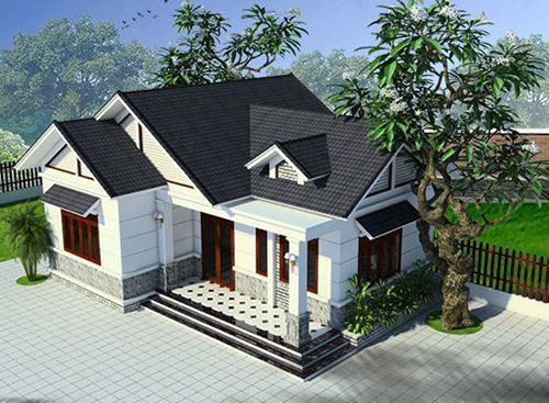 Nhà cấp 4 ở Nam Định sàn ốp gạch sáng bóng