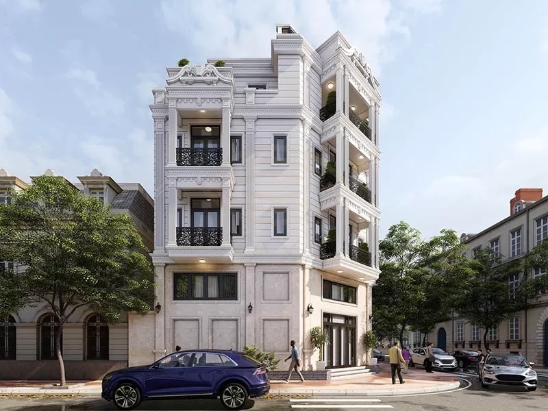 Khách sạn phong cách châu Âu ở góc phố