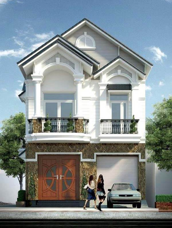 Mẫu homestay, khách sạn cao 2 tầng mặt tiền 8m có không gian tầng 1 để ở