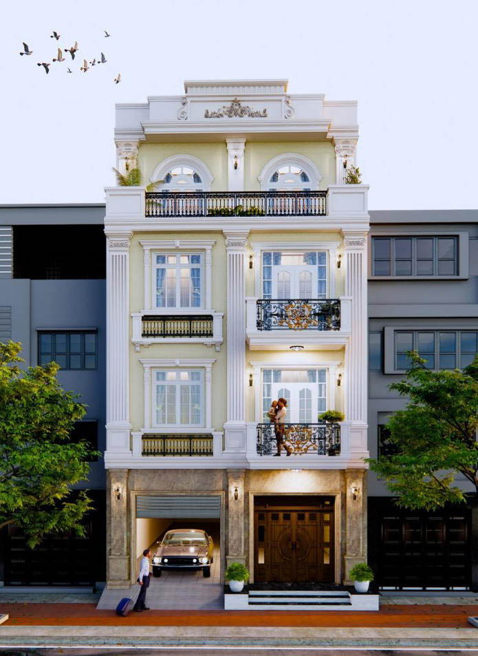 Mẫu khách sạn ngang 8m dài 15m kết hợp để ở tiện nghi