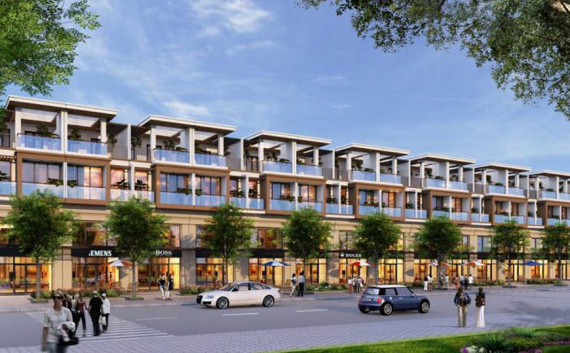 Mẫu shophouse nhà phố thương mại mặt tiền 8m có kiến trúc đồng nhất