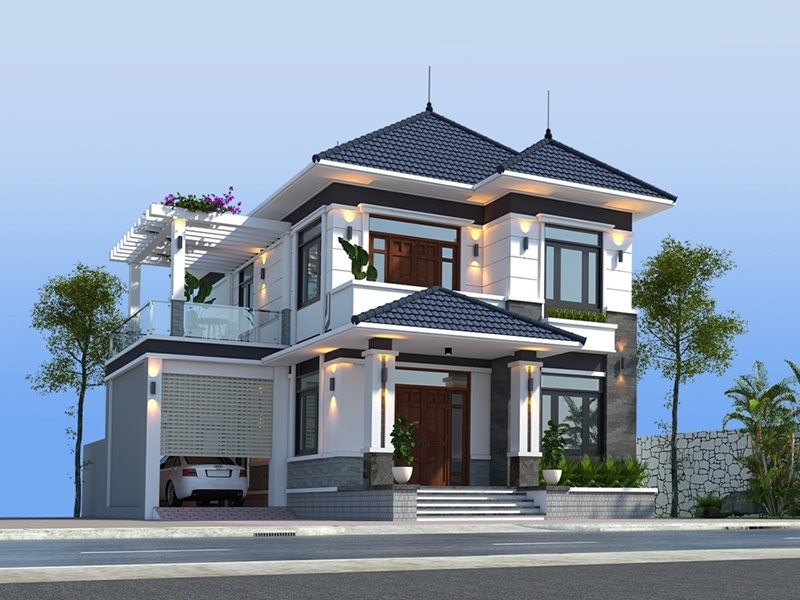 Nhà 2 tầng mái nhật có tầng bán hầm dùng để cho thuê làm văn phòng