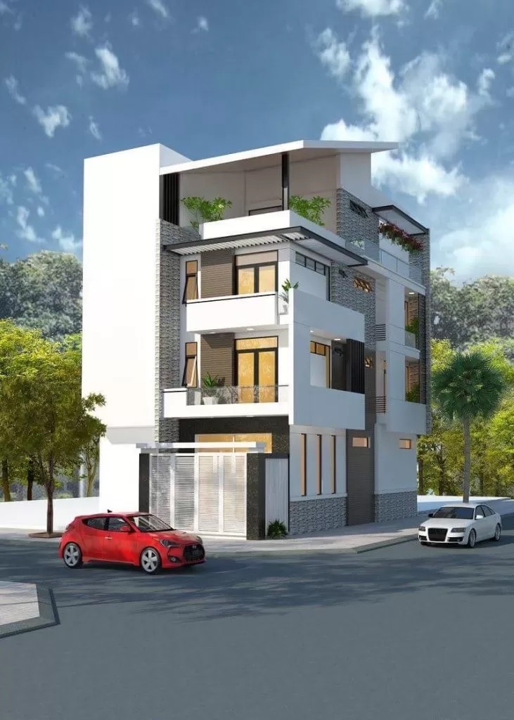 Thiết kế nhà thông tầng cho thuê văn phòng