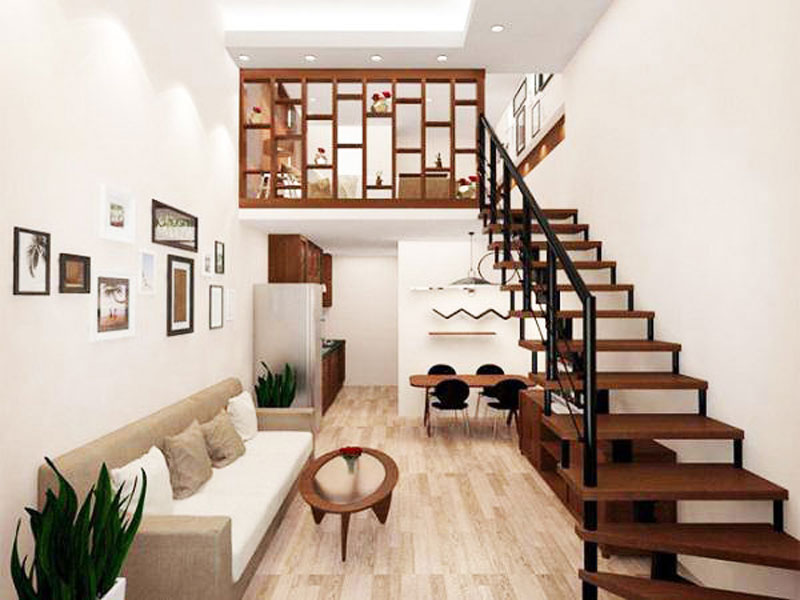 Tầng gác lửng có chiều cao dao động 1.8 - 2.5m