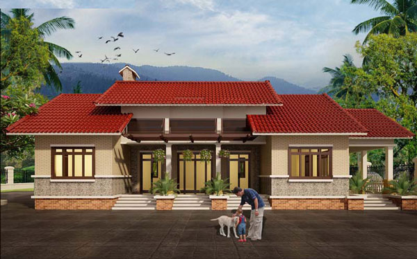 Mẫu nhà cấp 4 ở nông thôn mặt tiền 10m đẹp đơn giản phù hợp cho nhiều người cùng sinh sống