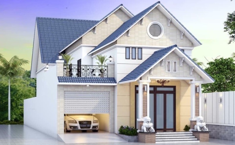 Nhà phố tân cổ điển có tầng bán hầm