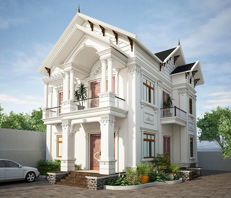 Mẫu nhà vườn 2 tầng mặt tiền 6m mang lại không gian sống tiện nghi