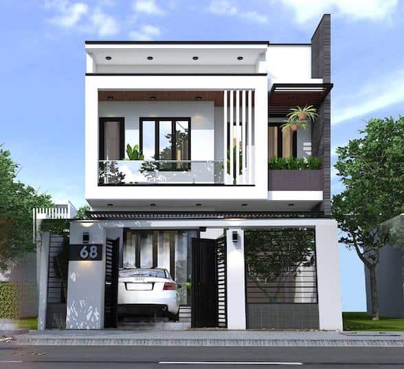 Mặt tiền không nên để trống đơn điệu nhưng cũng đừng trang trí quá nặng nề