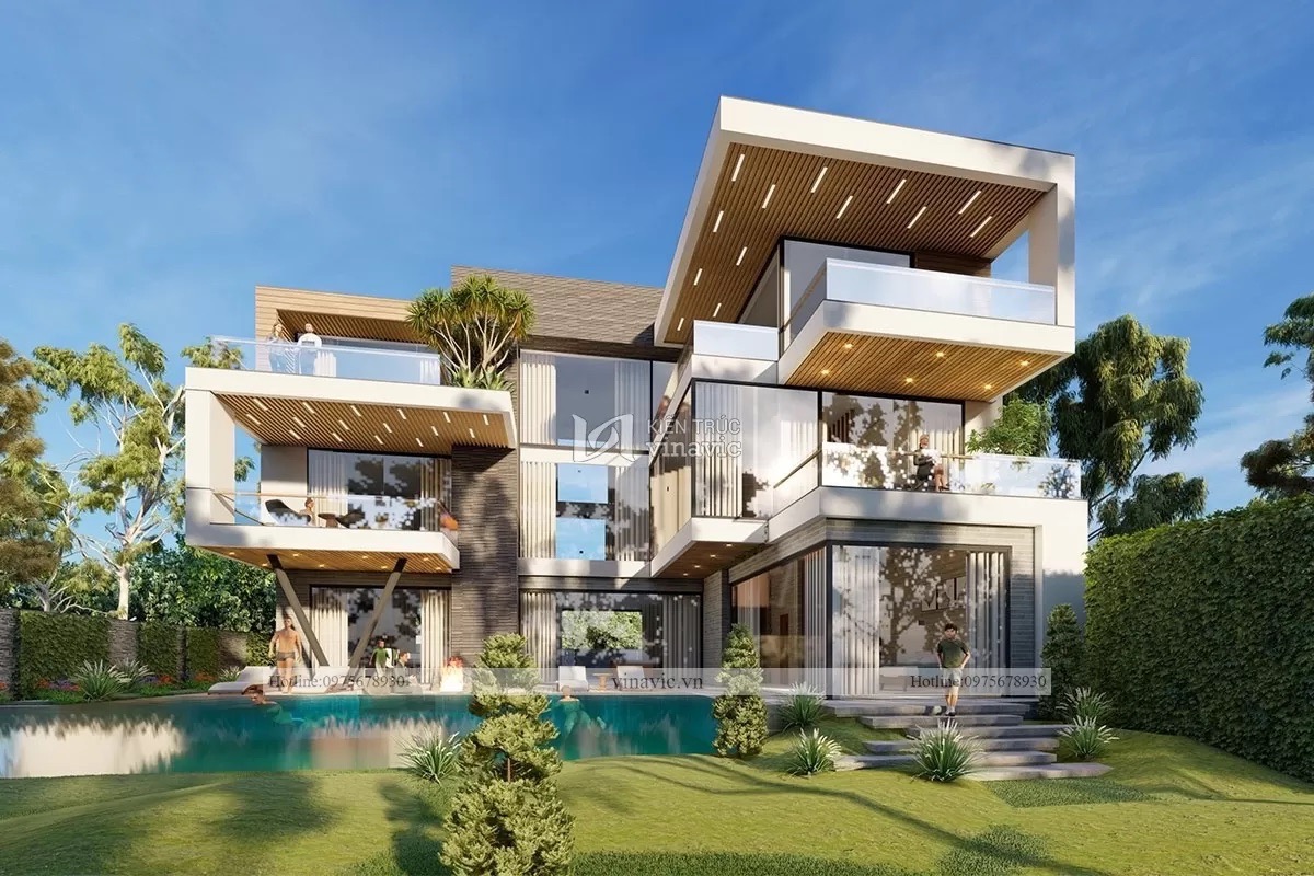 Biệt thự nghỉ dưỡng 3 tầng phong cách Singapore