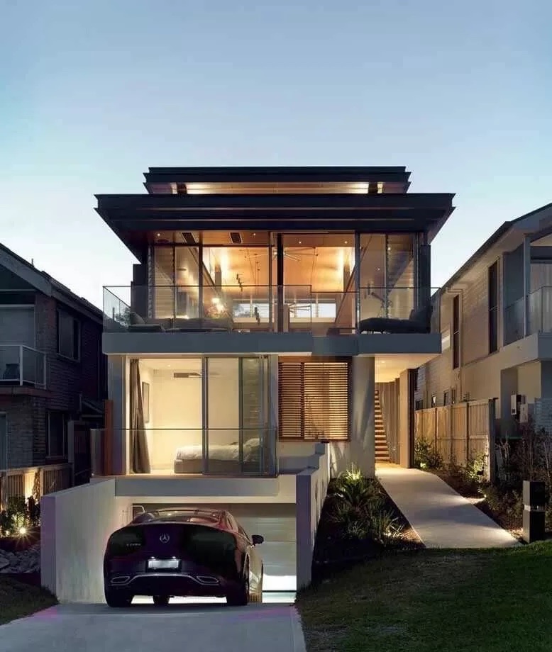 Mẫu nhà ống mái bằng 2 tầng thiết kế bán hầm tiện nghi