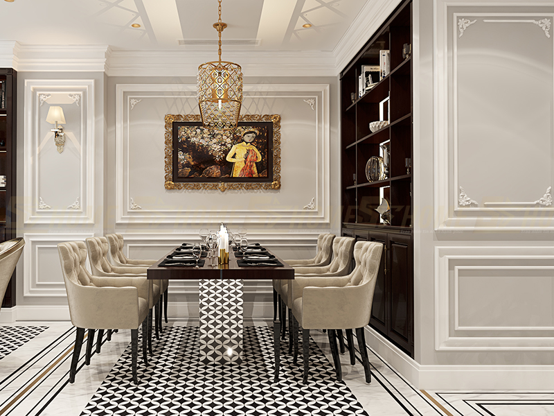 Phào chỉ nằm ngang có tác dụng tăng chiều rộng