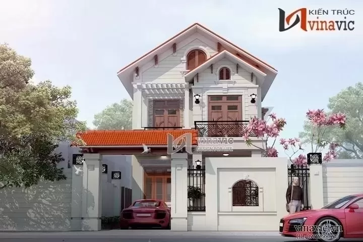 Biệt thự 2 tầng 8m mặt tiền mái thái