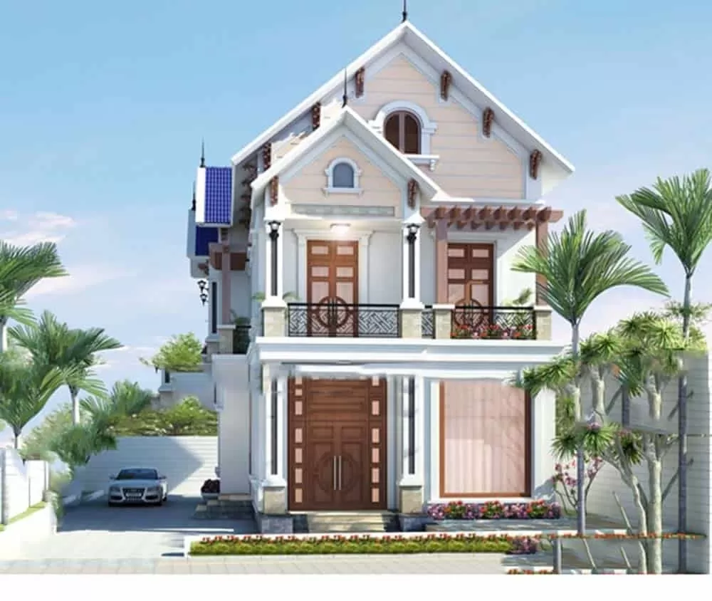 Mẫu nhà mặt tiền 8m chiều sâu 15m đẹp sang trọng