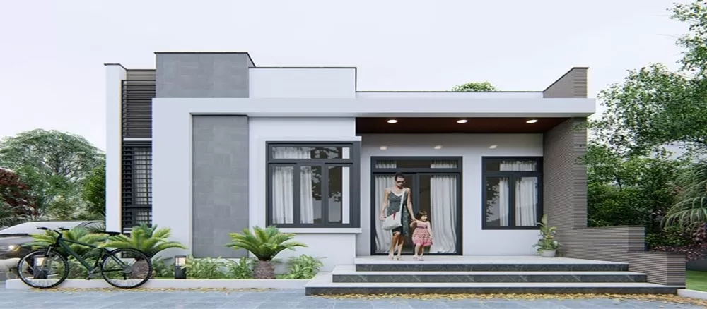 Mẫu nhà hiện đại mái bằng