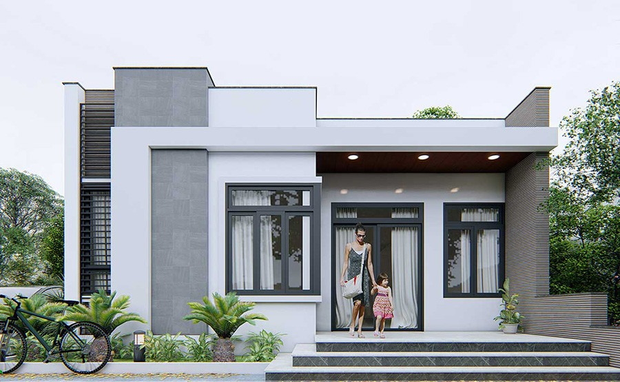Căn nhà 1 tầng mái bằng độc đáo 100m2 