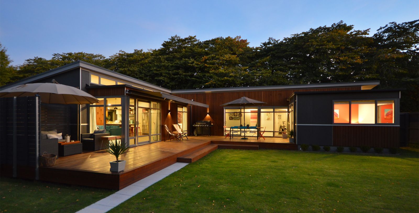 Biệt thự 1 tầng hiện đại chữ L