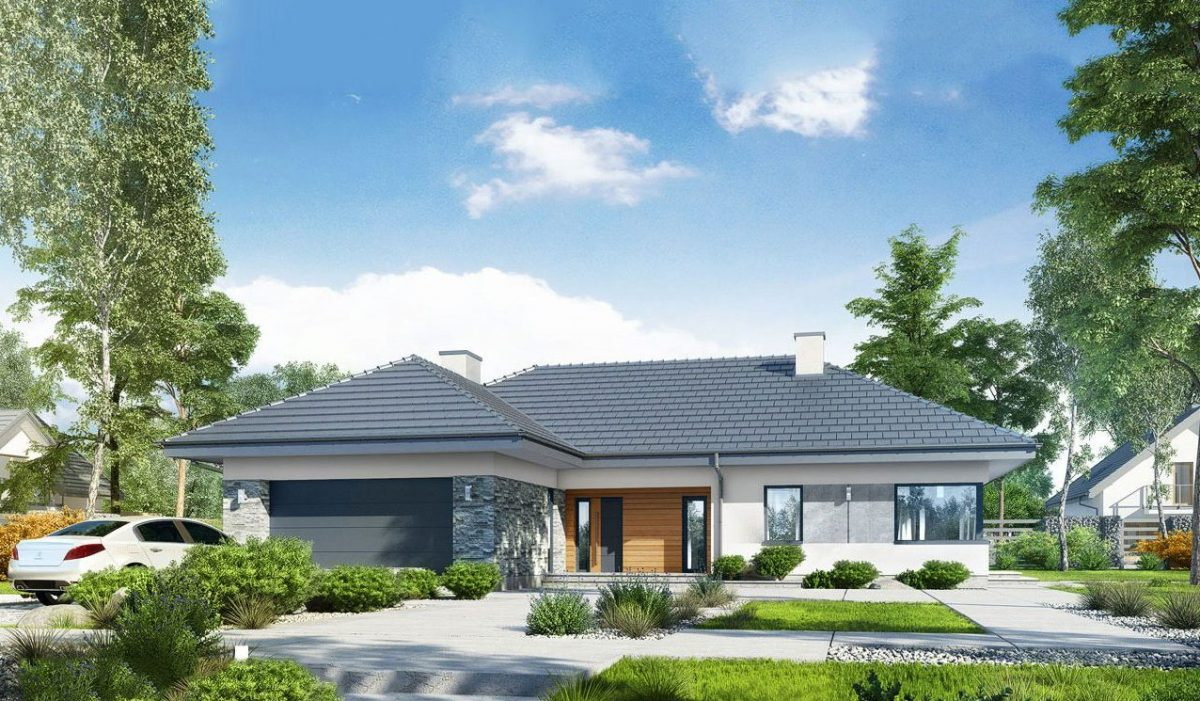 Nhà cấp 4 chữ L 100m2 mái Nhật