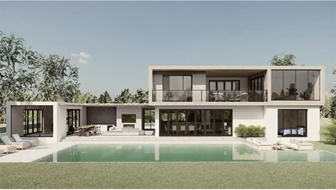 Villa 2 tầng phong cách thiết kế minimalism có bể bơi