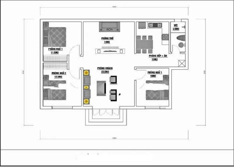 9 Mẫu thiết kế nội thất nhà cấp 4 3 phòng ngủ Đẹp Hiện Đại 2022