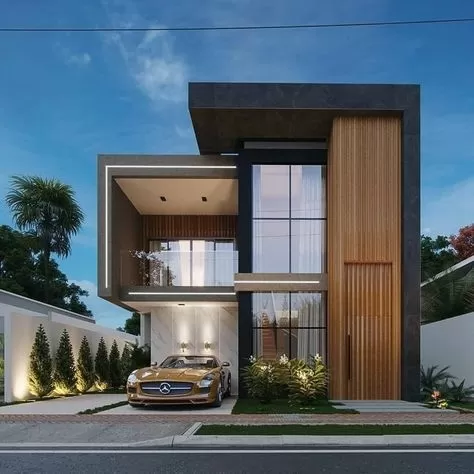 Mẫu nhà đẹp 2 tầng 8x15m mái bằng hiện đại