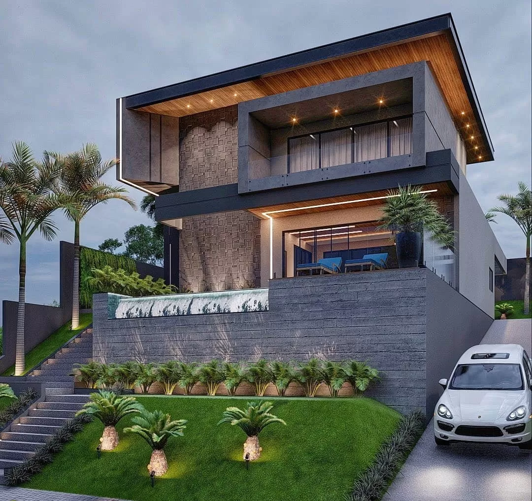 Mẫu nhà 2 tầng 9x11m mái bằng sang trọng