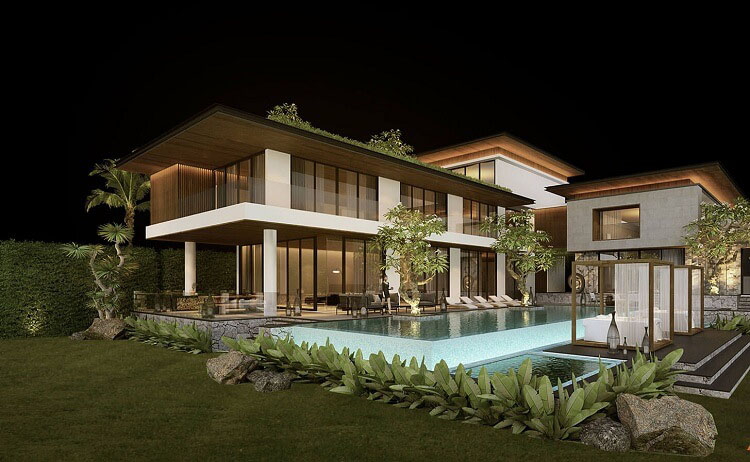 Tuy các mặt diện đều làm bằng kính, nhưng khuôn viên vườn rộng rãi vẫn có tác dụng chắn mọi ánh mắt người ngoài nhìn được vào không gian sinh hoạt