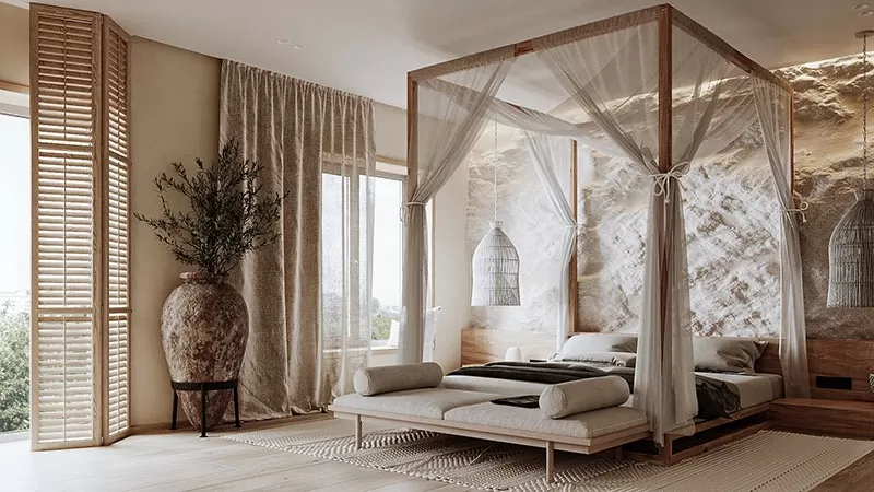 Phòng ngủ phong cách wabi sabi