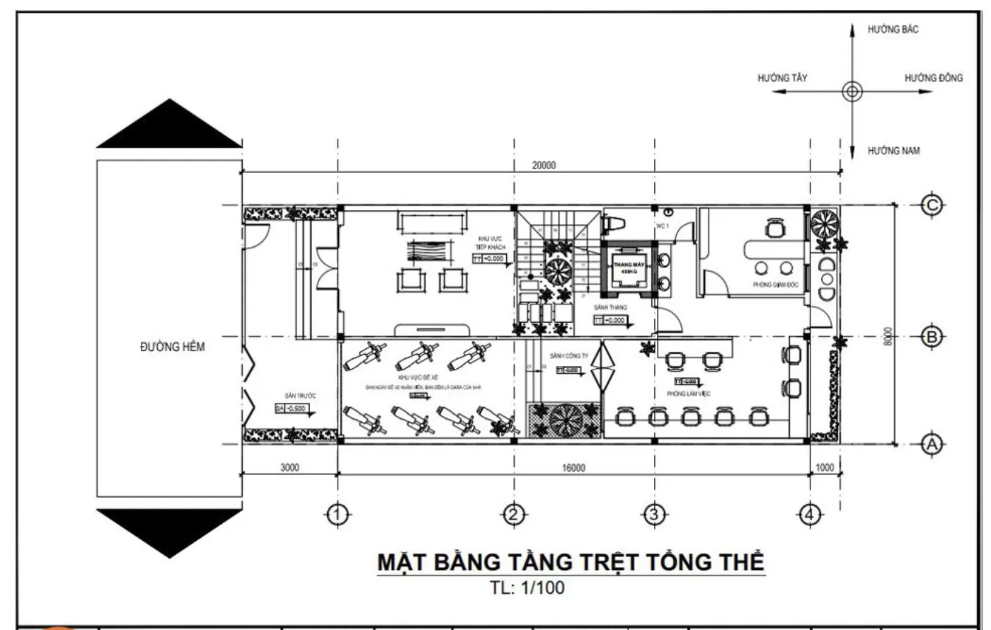 Phối cảnh mặt bằng tổng thể tầng trệt