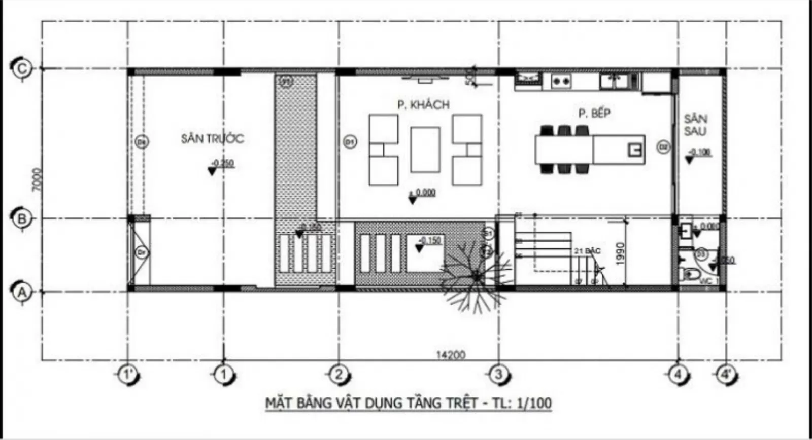 Sắp xếp mặt bằng vật dụng tầng 1