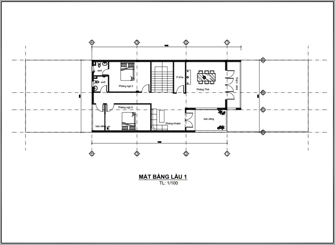 Bản vẽ các phòng chức năng tầng 2