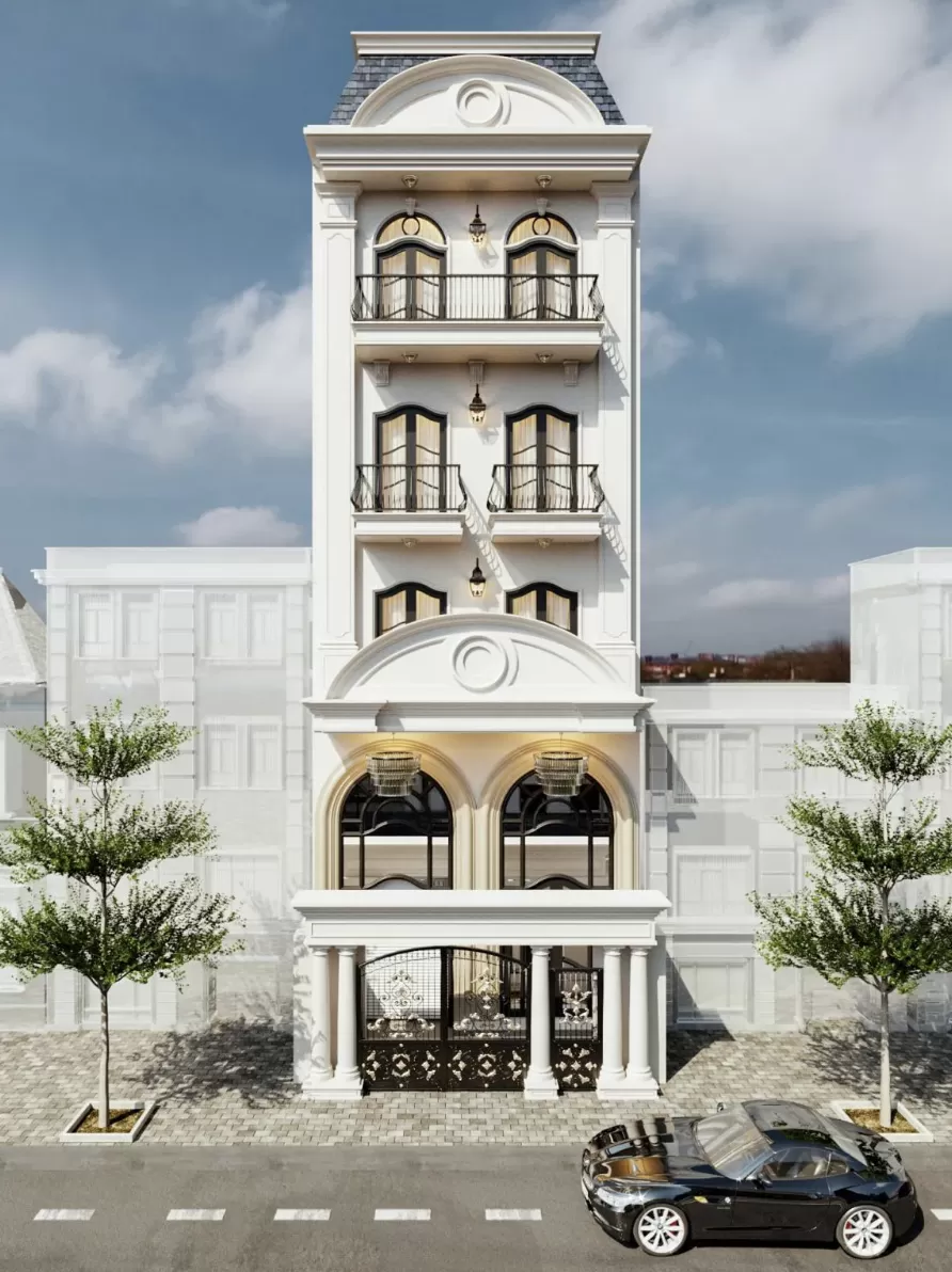 21 mẫu nhà phố tân cổ điển 3 - 5 tầng đẹp sang trọng năm 2022