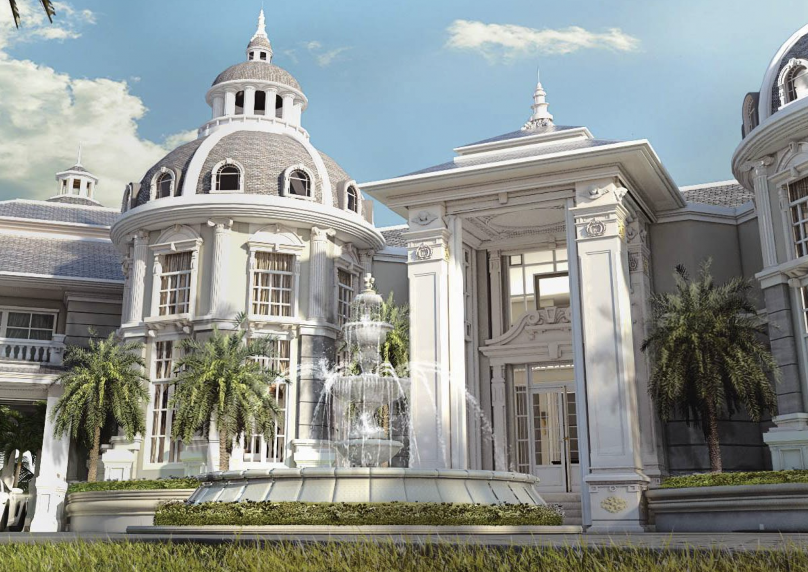 Dinh thự vườn 300m2 4 mặt tiền có đài phun nước tuyệt đẹp