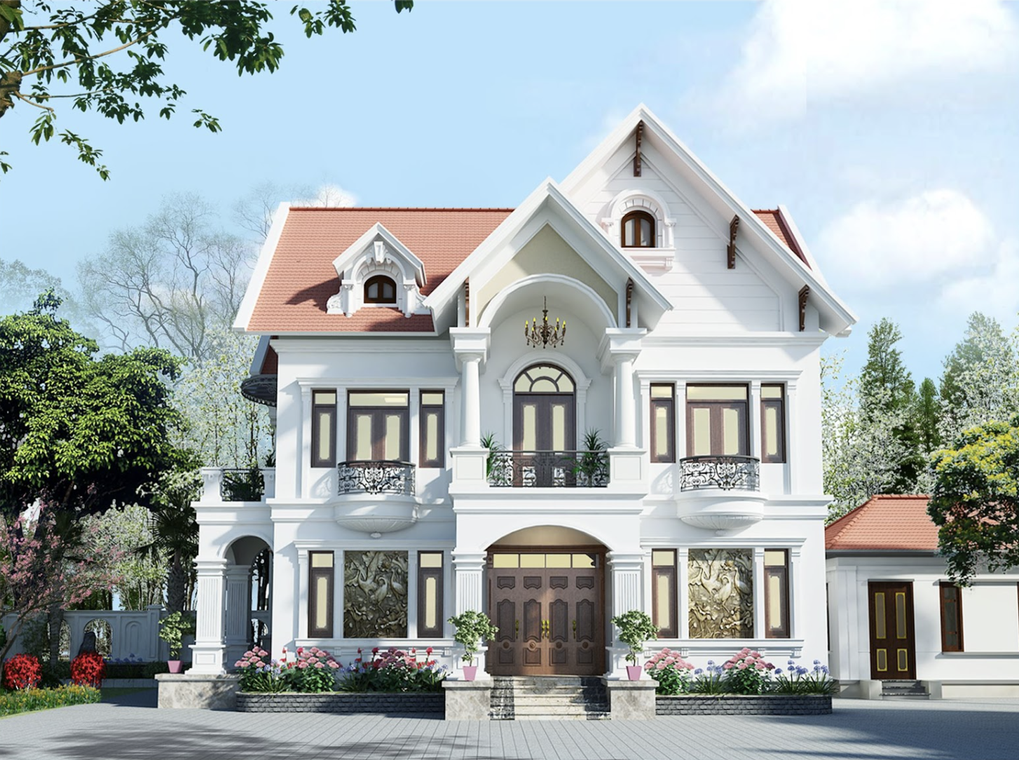 Sở hữu độ dốc vát chéo sâu 2 bên, mái thái có độ nghiêng lớn để giúp thoát nước tốt và tiết kiệm chi phí