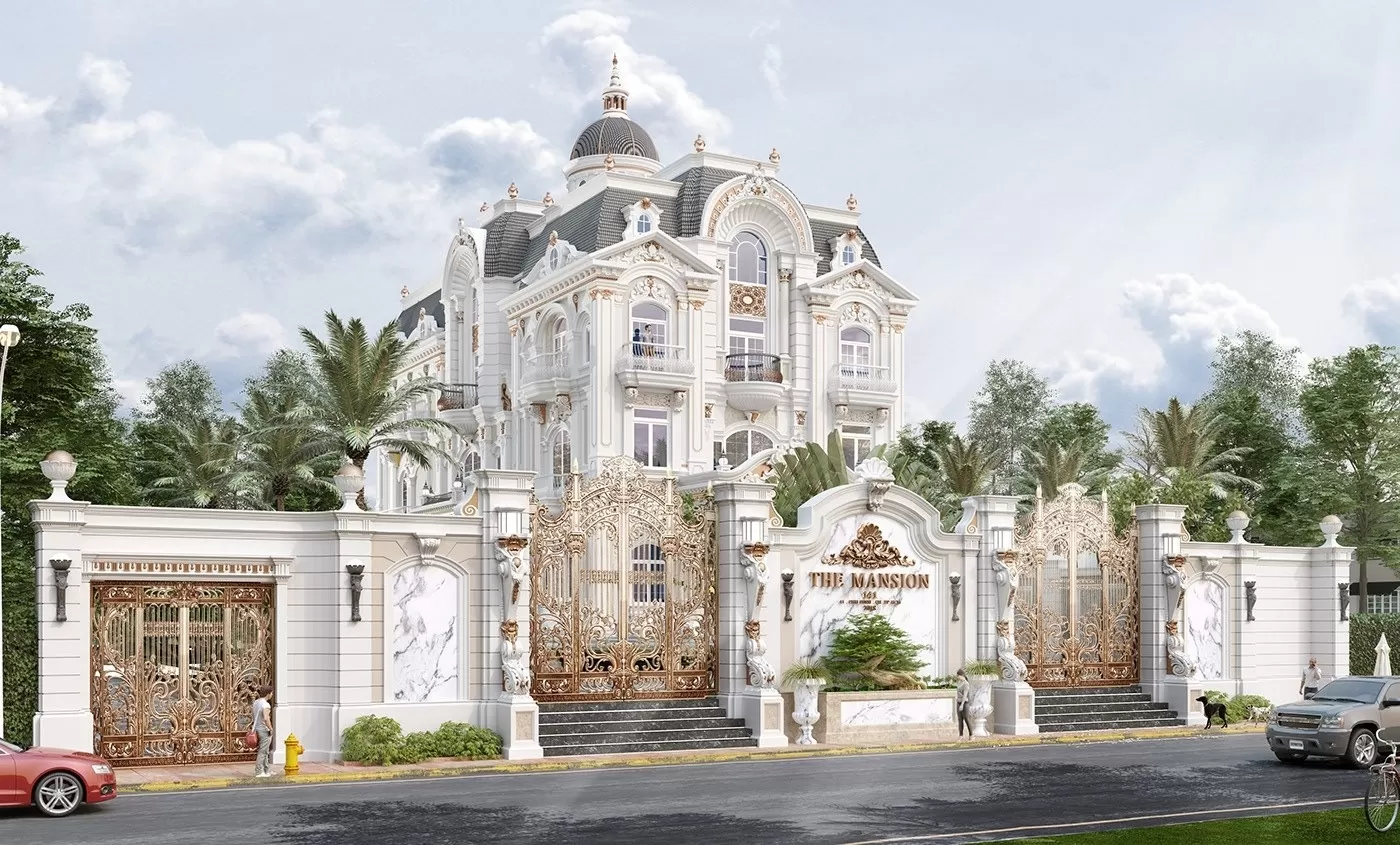 Thiết kế công trình biệt thự Pháp đồ sộ