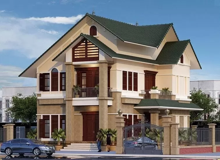 Mặt bằng nhà 2 tầng đẹp đơn giản ở nông thôn