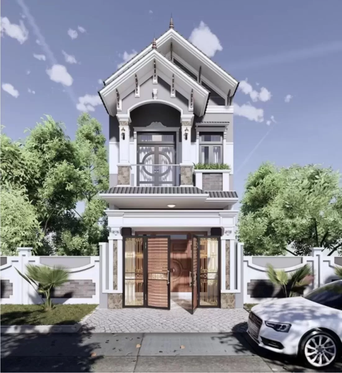 Thiết kế toát lên vẻ tươi trẻ với hệ mái thái cao sang trọng