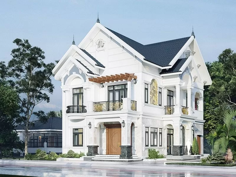 Ngôi nhà được thiết kế với màu sắc trung tính tạo nên không gian thanh lịch và sang trọng