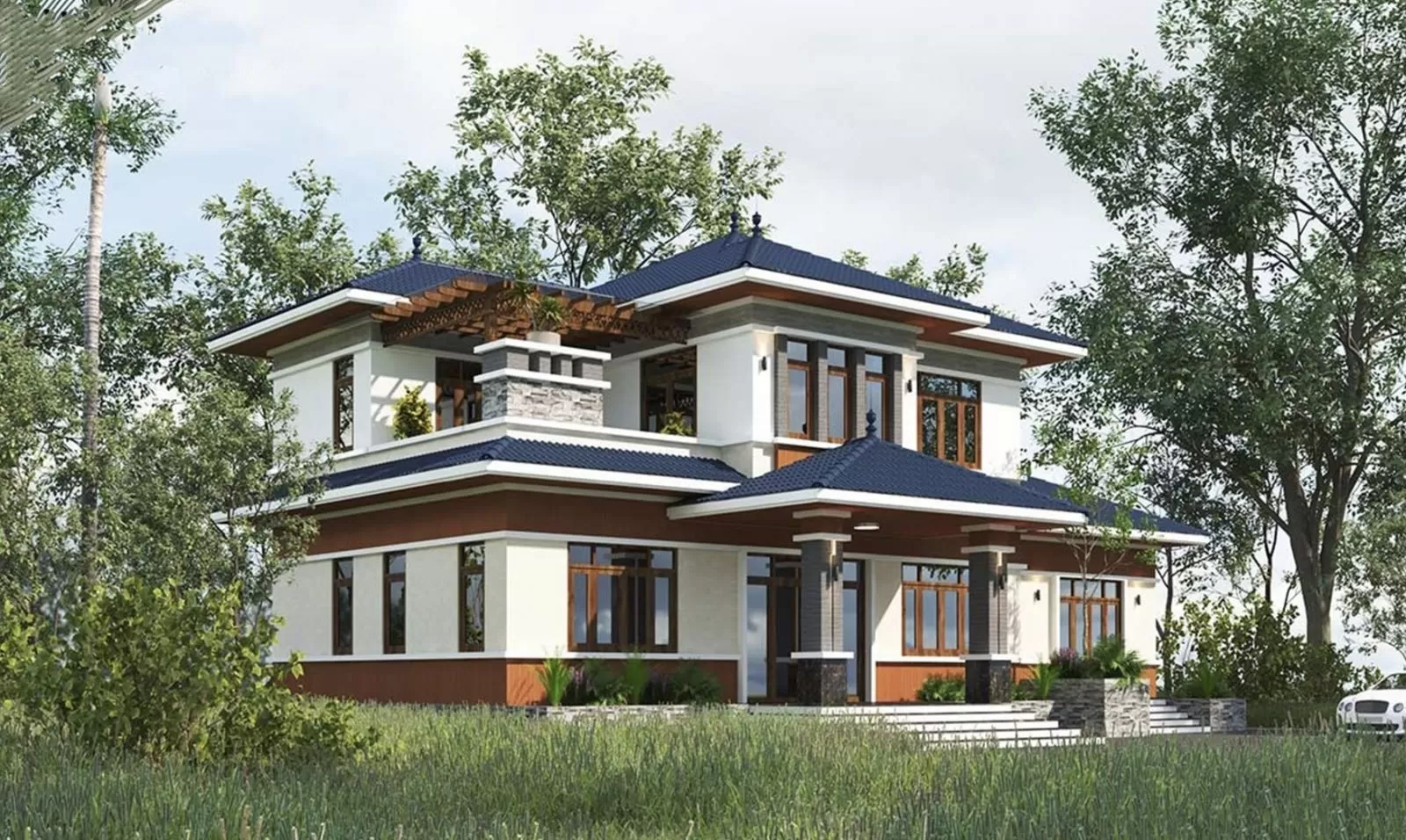 Với hai tầng, căn nhà vườn mái nhật có thể được thiết kế với nhiều không gian sống khác nhau cho mỗi độ tuổi