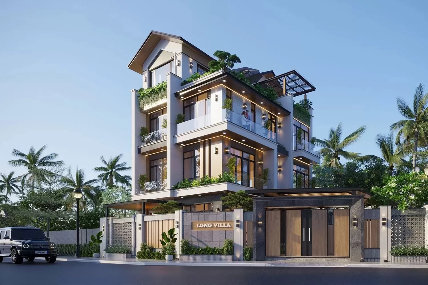 Thân nhà gồm hệ các cột bê tông, sàn bê tông và các dầm, đà bê tông cốt thép