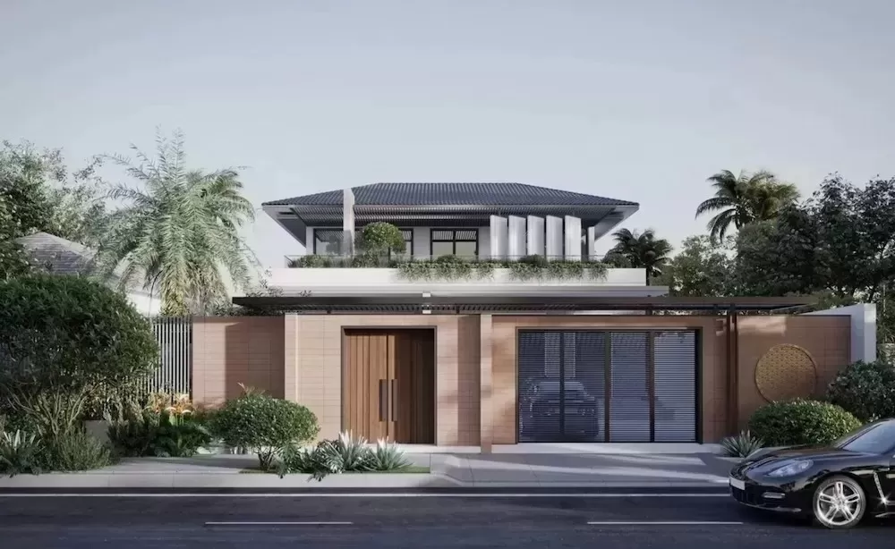 Các tone màu trung tính tự nhiên giúp căn biệt thự nhà vườn đẹp nịnh mắt mà không cần cố