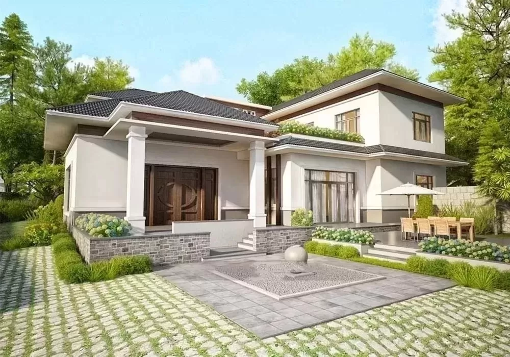 Ngôi nhà toát lên sức hút từ không gian vườn tược thông thoáng