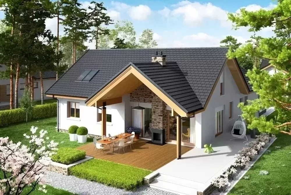 Nhà vườn nhỏ xinh mái thái đẹp