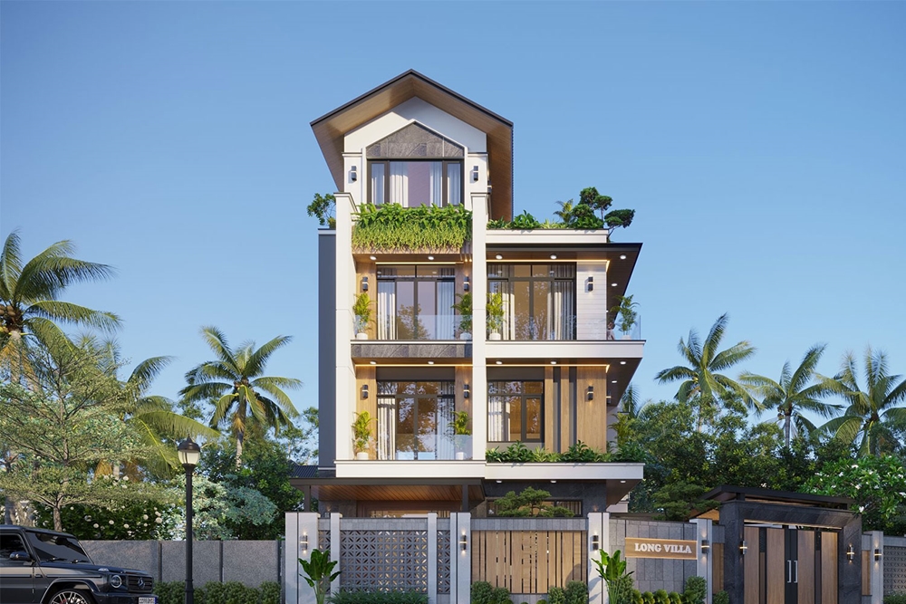 Thiết kế mẫu nhà 3 tầng 100m2 hiện đại