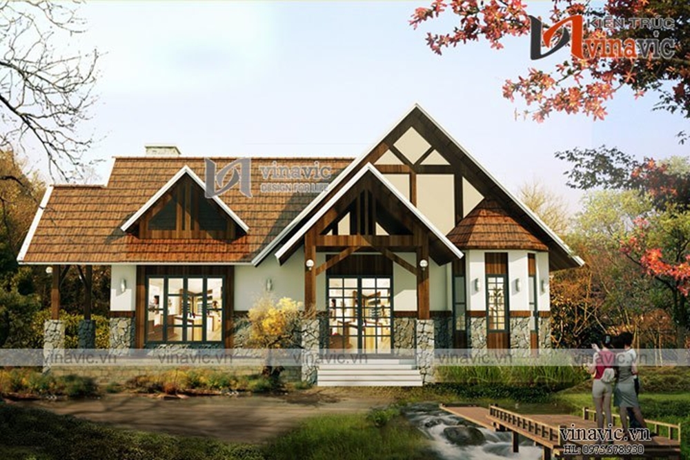 Biệt thự vườn mái thái mang lại không gian nghỉ dưỡng bình yên lý tưởng cho gia đình