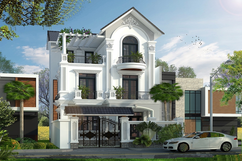 Từ tầng ba, bạn có thể tận hưởng một cảnh quan tuyệt vời của khu vườn xanh mướt và tận hưởng không gian riêng tư và thư giãn.