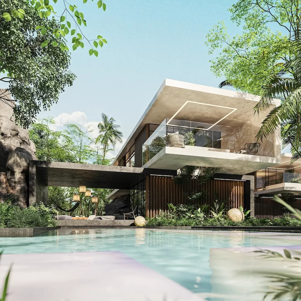 Kiến trúc nhà nghỉ hiện đại được trang bị nhiều tiện ích để phục vụ nghỉ dưỡng